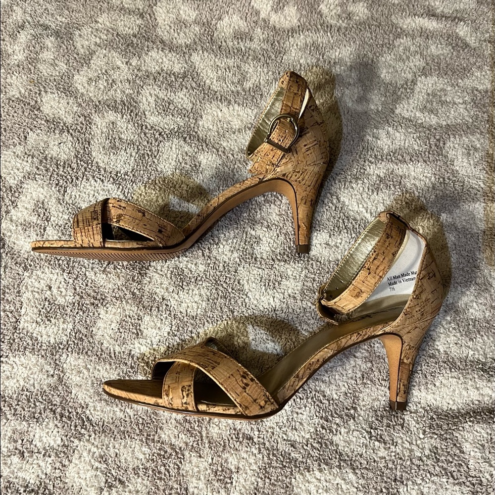 Coach cork leather pumps heels shoes - Picture 6 of 8